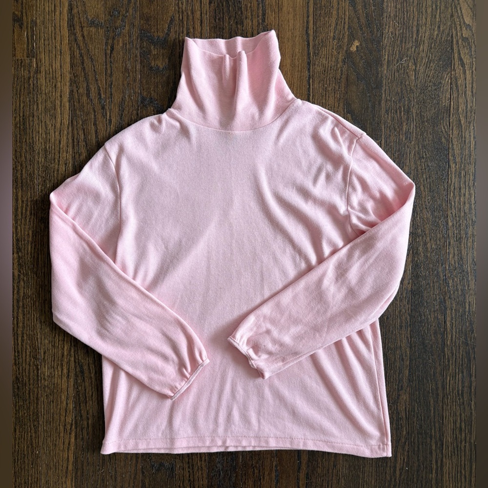 Pink Turtleneck Long Sleeve Top